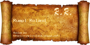 Rumpl Roland névjegykártya